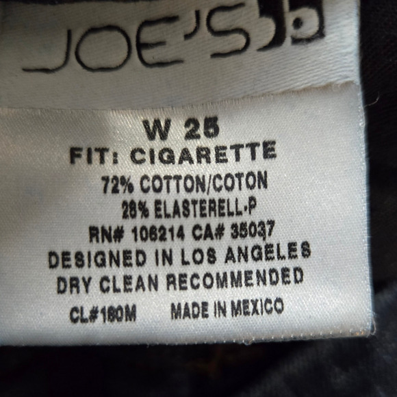 Joe's Jeans Dark Wash Low Rise Skinny Cropped Ankle Cigarette Jeans Size 25 / 0 - Picture 5 of 7